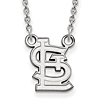 10kt White Gold 1/2in St. Louis Cardinals STL Pendant on 18in Chain