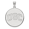 14k White Gold 1in University of Southern California Round Pendant