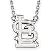 Silver 3/4in St. Louis Cardinals Classic Logo Pendant on 18in Chain