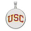 Sterling Silver 1in Univ. of Southern California Round Enamel Pendant
