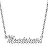 Silver West Virginia University Mountaineers Pendant with 18in Chain
