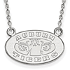 10kt White Gold 1/2in Auburn University Oval Pendant with 18in Chain