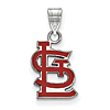 Sterling Silver 1/2in St. Louis Cardinals STL Red Enamel Pendant