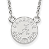 Sterling Silver 1/2in Alabama Crimson Tide Pendant with 18in Chain