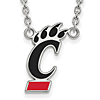 University Of Cincinnati Bearcat Enamel Necklace 3/4in Sterling Silver