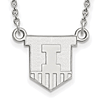University of Illinois 1/2in Victory Badge Necklace 14k White Gold