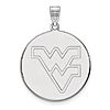 10kt White Gold 1in West Virginia University Disc Pendant