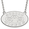 14kt White Gold Auburn University Tigers Oval Pendant with 18in Chain