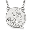 Florida State University 3/4in Seminole Necklace 10k White Gold