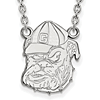 Univ. of Georgia 3/4in Bulldog G Hat Necklace 10k White Gold