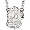 Univ. of Georgia Bulldog G Hat Pendant Necklace 3/4in Sterling Silver