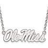 10k White Gold Ole Miss Pendant with 18in Chain
