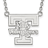 14kt White Gold 3/4in Lady Volunteers Pendant and 18in Chain