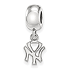 Sterling Silver New York Yankees Extra Small Bead Charm Dangle