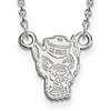 14k White Gold 1/2in North Carolina State University Mr. Wuf Necklace