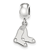 Sterling Silver Boston Red Sox Small Dangle Bead