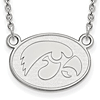 University of Iowa Small Oval Necklace Sterling Silver