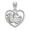 Silver 5/8in University of South Carolina Gamecock Heart Pendant