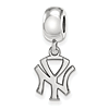 Sterling Silver New York Yankees Small Dangle Bead 