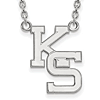 Kansas State University KS Necklace 3/4in 10k White Gold