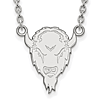10k White Gold Marshall University Marco Pendant with 18in Chain