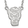 Sterling Silver North Carolina State Mr. Wuf Pendant with 18in Chain