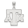 Sterling Silver 3/4in Texas A&M University ATM Pendant