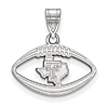 Sterling Silver 3/4in Texas Tech University State Map Football Pendant