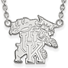 14kt White Gold University of Kentucky Wildcat Pendant with 18in Chain