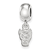 Sterling Silver North Carolina State Extra Small Mr. Wuf Dangle Bead