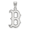 14kt White Gold 3/4in Boston Red Sox B Pendant