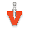 Sterling Silver 1/2in University of Virginia V Enamel Pendant