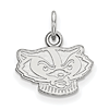 Sterling Silver 3/8in University of Wisconsin Badger Face Pendant