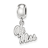 Sterling Silver Ole Miss Small Dangle Bead