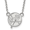14kt White Gold New York Yankees Small Hat Pendant on 18in Chain