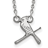 Sterling Silver 3/8in St. Louis Cardinals Bird Pendant on 18in Chain