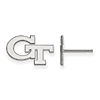 10k White Gold Georgia Tech Extra Small Logo Earrings