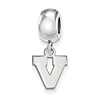 Sterling Silver University of Virginia V Extra Small Dangle Bead