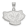 Sterling Silver 5/8in University of Wisconsin Badger Face Pendant