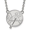 14kt White Gold New York Yankees Hat Pendant on 18in Chain