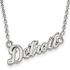 10kt White Gold 3/8in Detroit Pendant on 18in Chain