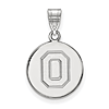 Sterling Silver 5/8in Ohio State University Block O Disc Pendant
