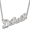 14kt White Gold Detroit Pendant on 18in Chain