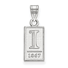 Sterling Silver 1/2in University of Illinois 1867 Pendant