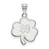 Sterling Silver 3/4in University of Notre Dame Clover Pendant