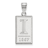 Sterling Silver 3/4in University of Illinois 1867 Pendant