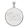 10k White Gold 1in University of Pittsburgh Pitt Round Pendant