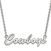 Sterling Silver Oklahoma State Cowboys Pendant with 18in Chain