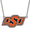 Silver Oklahoma State University OSU Enamel Pendant with 18in Chain