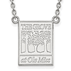Sterling Silver 3/4in The Grove at Ole Miss Pendant with 18in Chain